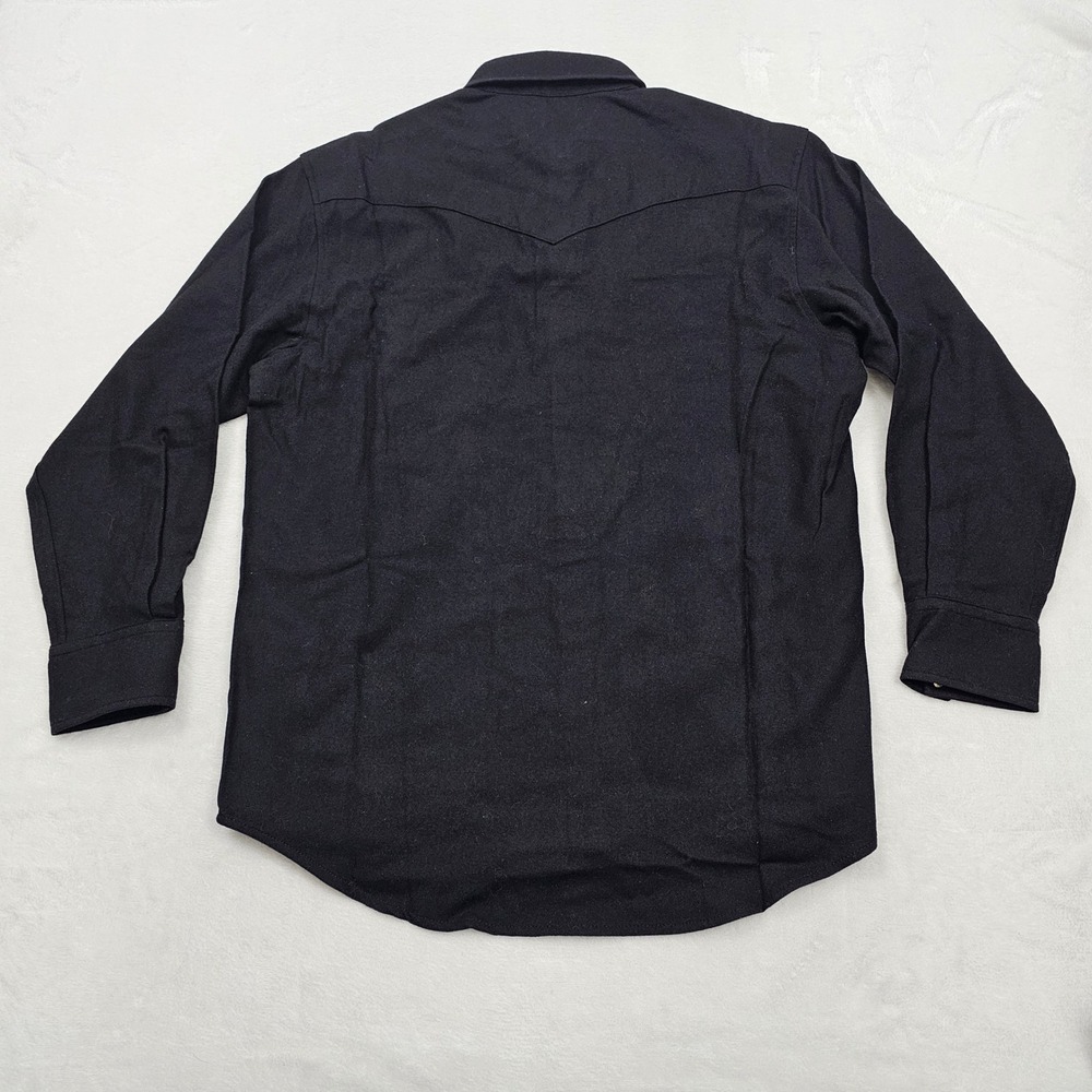 NWOT Pendleton Western Shirt Mens L Black Wool Pearl Snap High Grade Cowboy - Picture 3 of 9